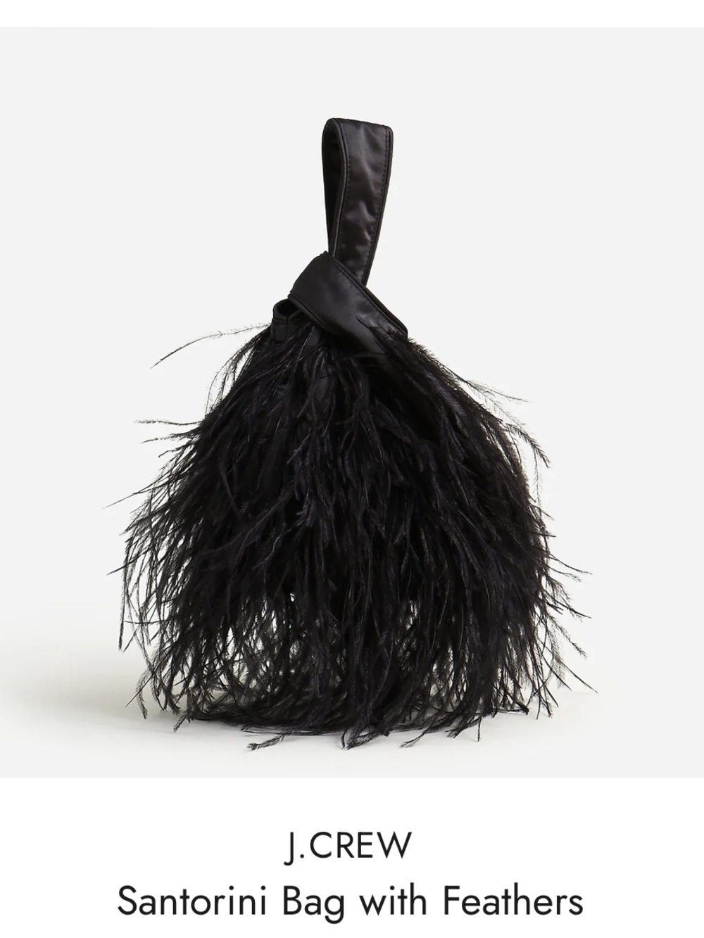 J. Crew collection Santorini black bag with Ostrich feathers. - Picture 11 of 11